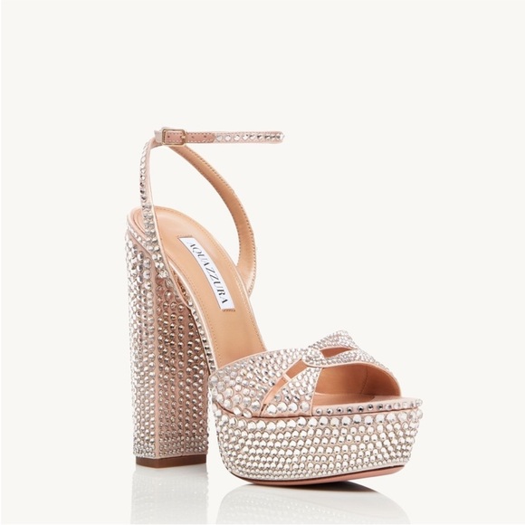 New AQUAZZURA Sinner Crystal Plateau 140 38 $2,495 - Picture 4 of 17